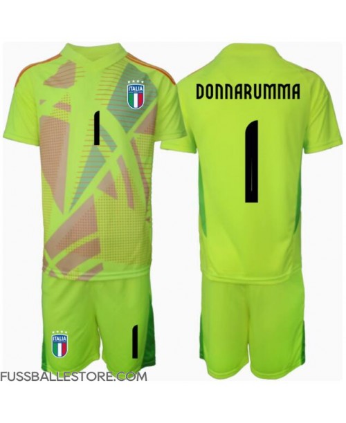 Günstige Italien Gianluigi Donnarumma #1 Torwart Heimtrikotsatz Kinder EM 2024 Kurzarm (+ Kurze Hosen)